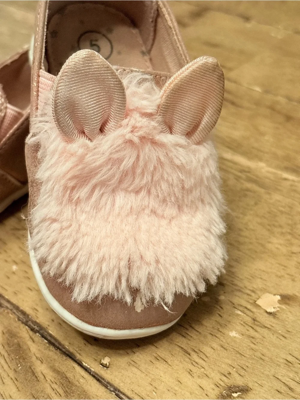Pink Fuzzy Bunny Slip-On Shoe by Cat & Jack size toddler 5